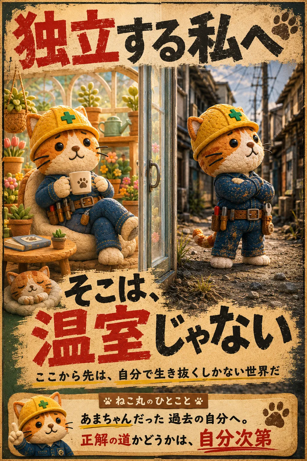 独立する私へ そこは温室じゃない(ねこ丸のポスター)